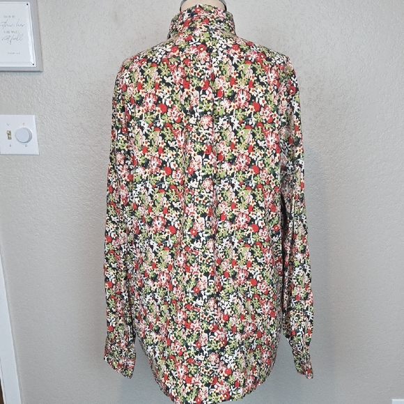 J. Crew Secret Wash Poplin Floral Print Stretch Button Down Shirt Size XL - Picture 6 of 13